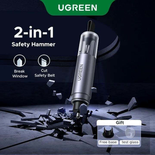 Ugreen Car Emergency Hammer With Seatbelt Cutter Gray