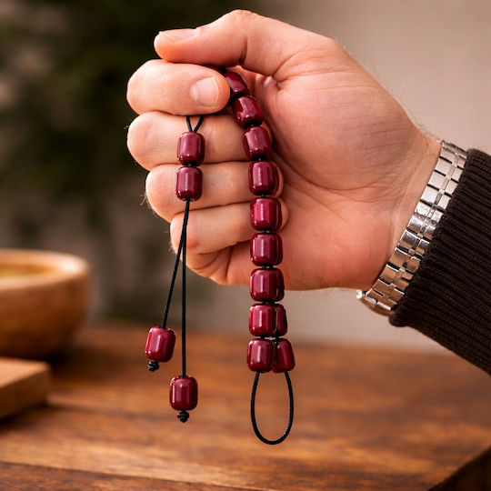 Panora Worry Beads of Red Pearl