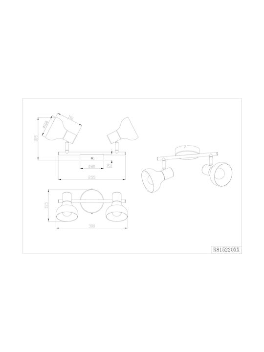 Trio Lighting Doppel Spot mit Fassung E14 in Weiß Farbe