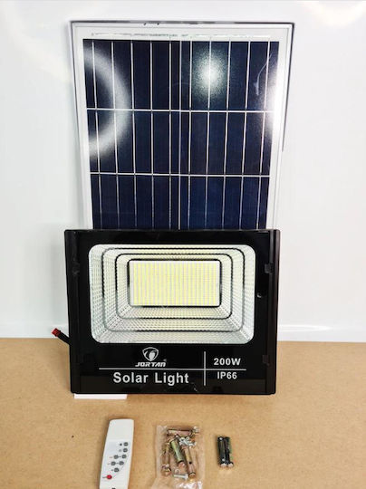 Jortan Waterproof Solar LED Flood Light 200W Cold White 5000K with Remote Control IP66