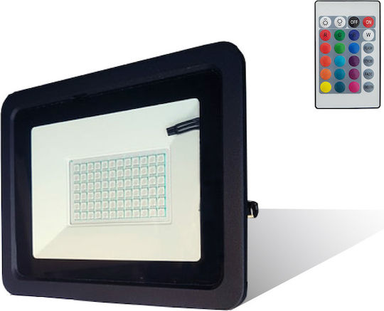 Lucas Waterproof LED Floodlight 50W RGB with Remote Control IP66