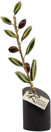 Rozos Ceramics 17-946 Tabletop Handmade Ceramic Decorative Olive 4x14