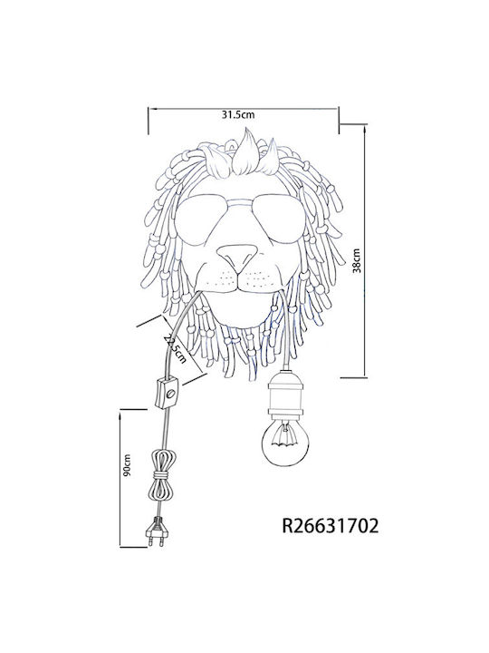 Trio Lighting Lamp Wall with Socket E27 Black 31.5x38x22.5cm