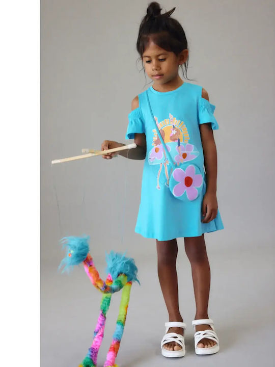 Girls Sleeveless Light Blue Dress