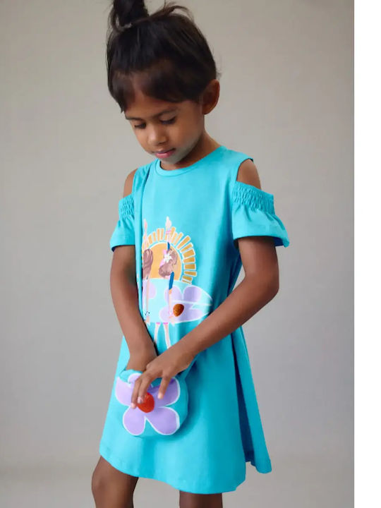 Girls Sleeveless Light Blue Dress