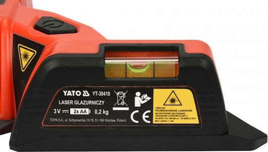 Yato Γραμμικό Αλφάδι Laser Κόκκινης Δέσμης 3V με Εύρος Εργασίας 10m