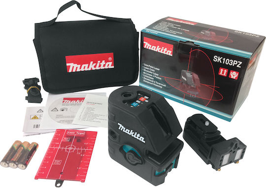 Makita SK103PZ Γραμμικό Αλφάδι Laser Κόκκινης Δέσμης 1.5V με Εύρος Εργασίας 15m