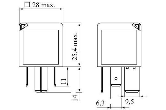 Relay 12V 70A 4 Contacts 986332001 Bosch