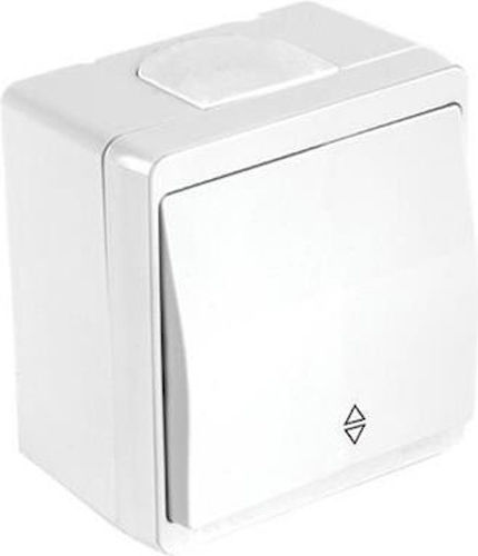Mutlusan Candela Wall-mounted Electrical Wall Switch Rolling Shutters One-Way with White Frame