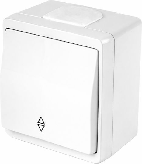 Mutlusan Candela Wall-mounted Electrical Wall Switch Rolling Shutters One-Way with White Frame