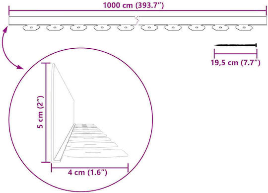 vidaXL Plastic Garden Border in Green Color xcm