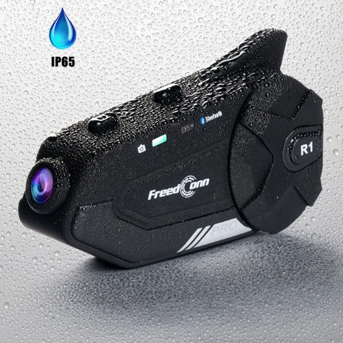 FreedConn R1 Pro Single Motorcycle Communication System for Helmet with Bluetooth & Camera