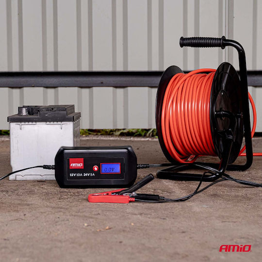 AMiO Φορτιστής Μπαταρίας Αυτοκινήτου 12/24V 10a