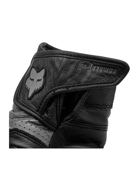 Fox Bomber Pro Καλοκαιρινά Ανδρικά Γάντια Μηχανής Δερμάτινα Μαύρα