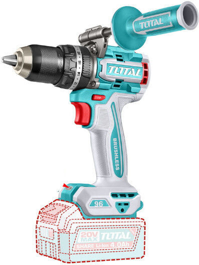 Total TIDLI209686E Șurubelniță Cu Percuție Cu Baterie Fără Perii 20V 2x4Ah