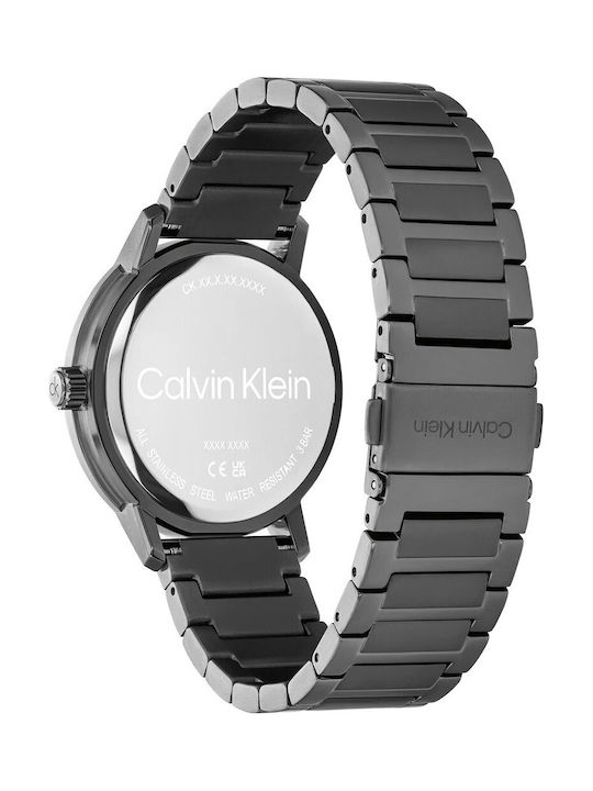 Calvin Klein Gauge Men's Battery Watch with Gray Metal Bracelet