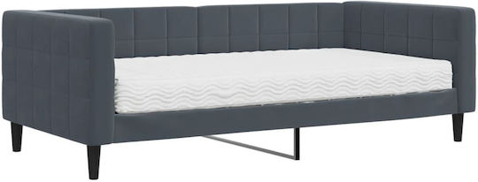 Καναπές Κρεβάτι Μονό με Στρώμα 90x190cm Σκούρο Γκρι Καναπές Κρεβάτι Μονό με Στρώμα 90x190cm Σκούρο Γκρι