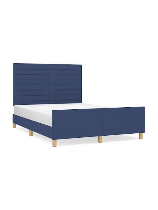 Doppelbett Mit Stoff Blau Für Matratze 140x200cm
