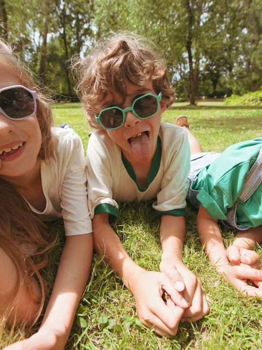 KiETLA Unbreakable Round Baby Sunglasses Pink for 1-2 Years