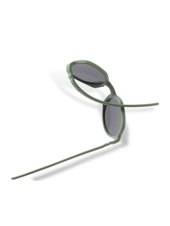 KiETLA Unbreakable Round Kids Sunglasses Green for 2-4 Years