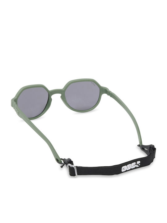 KiETLA Unbreakable Round Kids Sunglasses Green for 2-4 Years