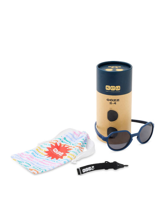 KiETLA Unbreakable Round Kids Sunglasses Blue for 2-4 Years