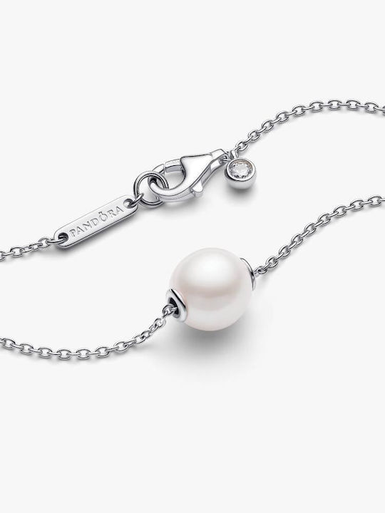 Pandora Silver Necklace with Pearls
