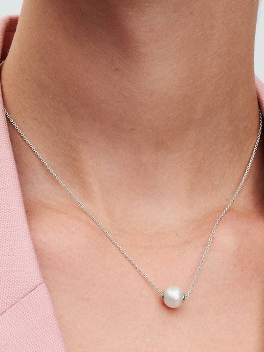 Pandora Silver Necklace with Pearls