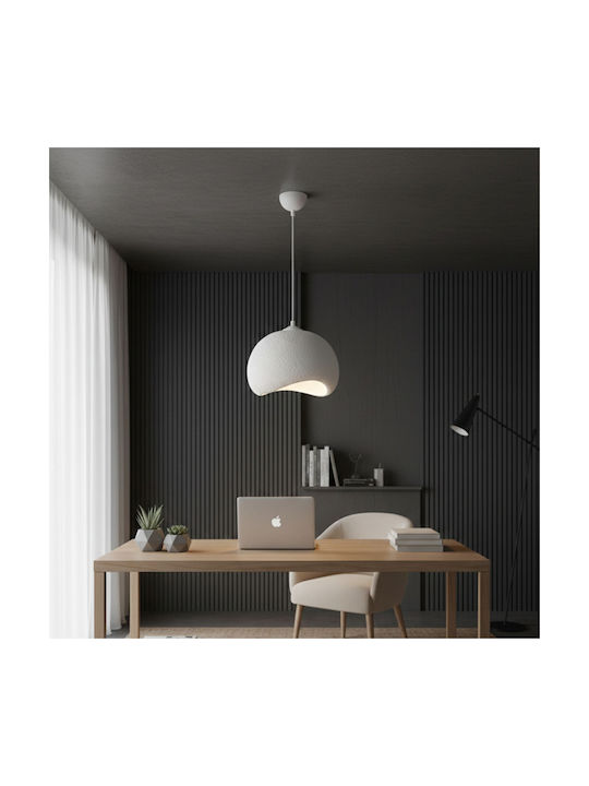 Megapap Yontu Κρεμαστό Φωτιστικό Λευκό με Ντουί E27 34x29x120εκ.