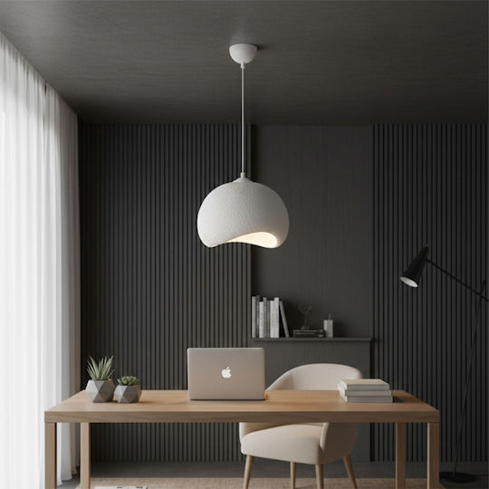 Megapap Yontu Pendant Ceiling Light White with E27 Socket 34x29x120cm