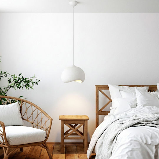 Megapap Yontu Pendant Ceiling Light White with E27 Socket 34x29x120cm