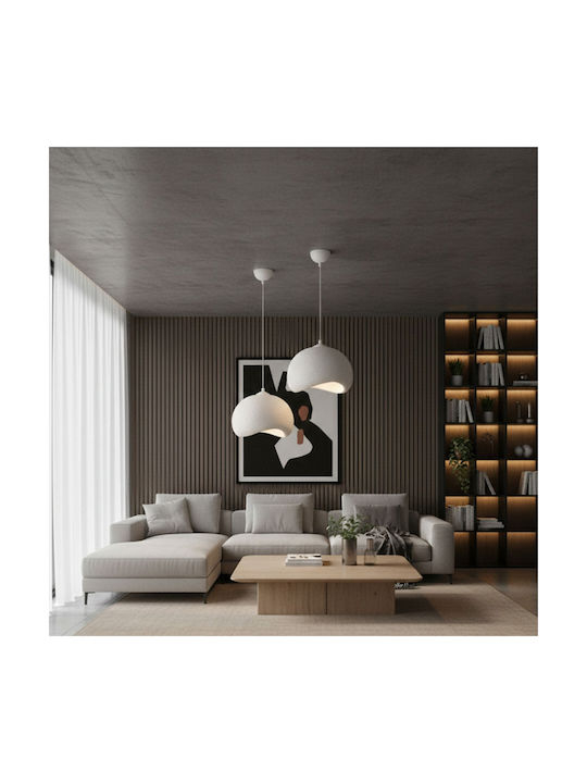 Megapap Yontu Κρεμαστό Φωτιστικό Λευκό με Ντουί E27 34x29x120εκ.