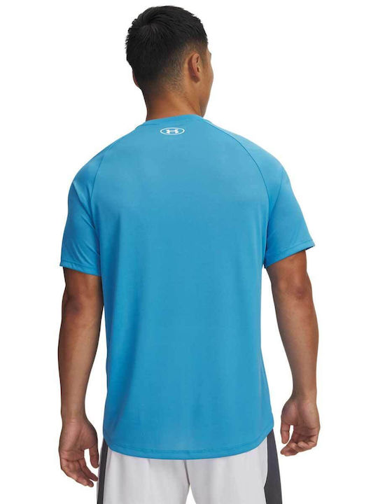 Sportliche Herrenbluse Kurzarm Blau
