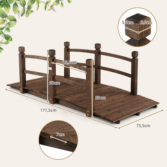Costway Pod Decorativ de Grădină din Lemn 76.5x58.5cm GT4449