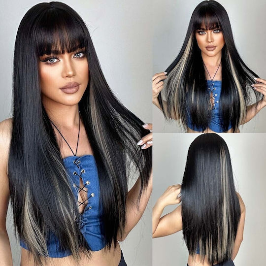 Animis Beauty Perucă Cu Păr Sintetic Negru 70cm
