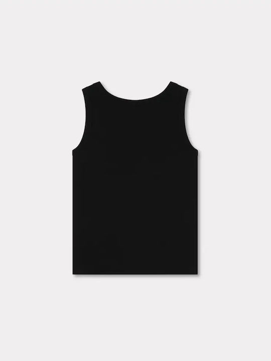 Boke Flower 2.0 Women's Blouse Cotton Sleeveless Floral Black