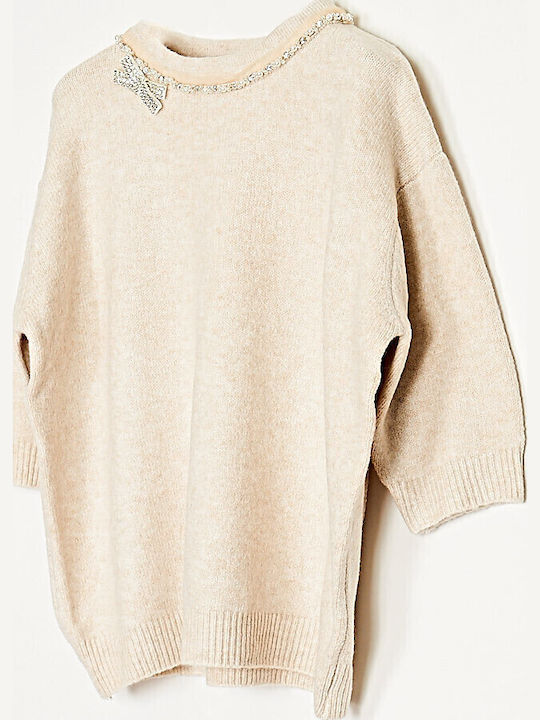 Women's Woolen Beige Sweater