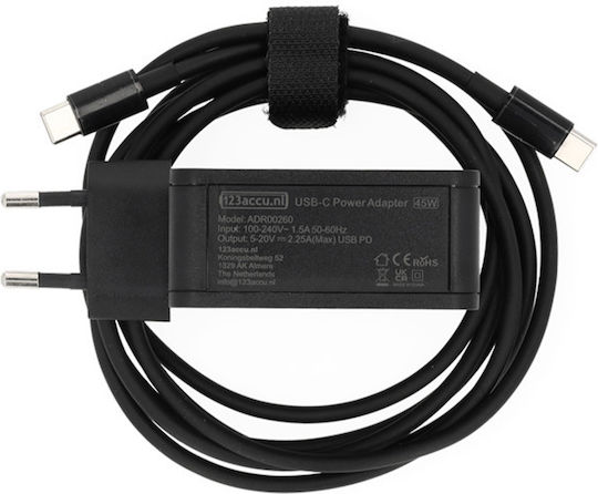 WS Xtreme Power USB-C Universal Φορτιστής Laptop 45W 20V 2.25A για Universal / Apple