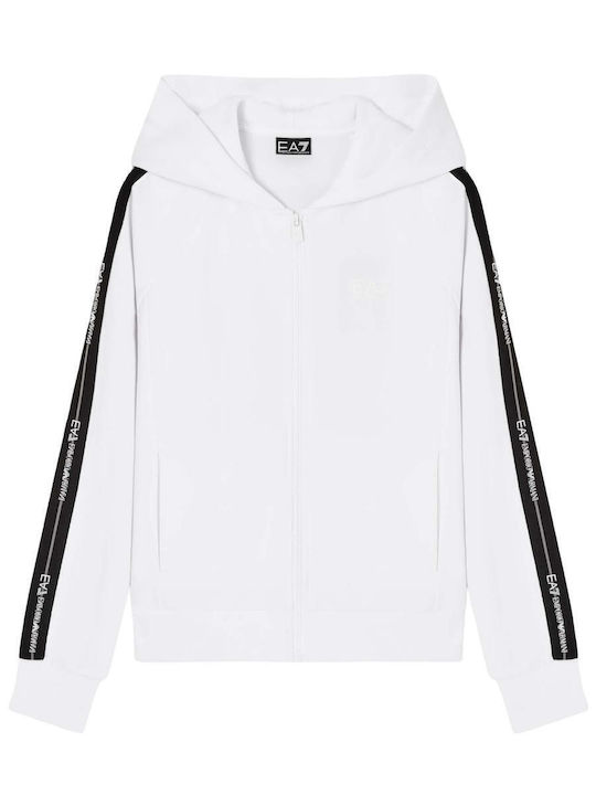 Women's Hooded Sweatshirt Cardigan White