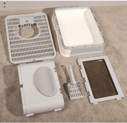 Animal Cat Toilet Closed with Filter Gray L51 x W40 x H36.5cm with Double Input