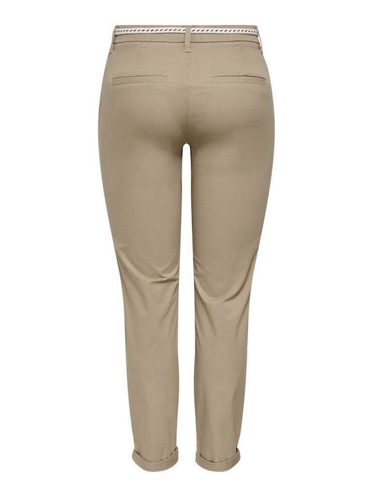 Damen Chino Hose Khaki