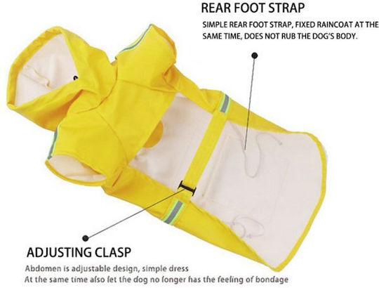 Animal Yellow Waterproof Dog Coat with 85cm Back Length