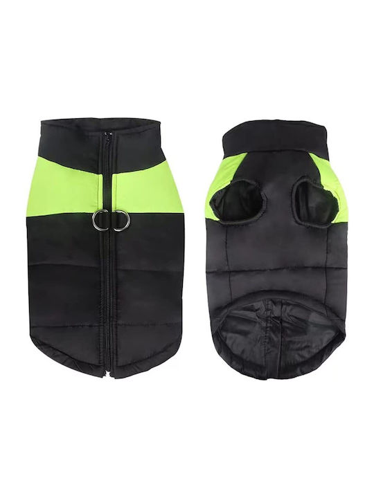 Haine pentru câini Fleece / Impermeabil / Antivant Verde cu Lungimea Spateului 58 cm