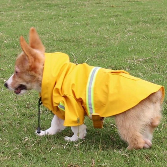Animal Yellow Waterproof Dog Coat with 85cm Back Length