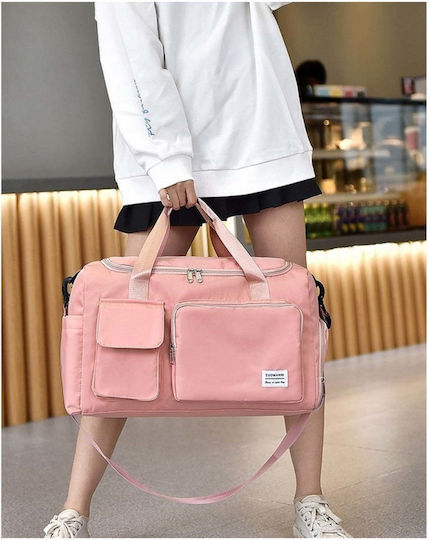 Playbags Σακ Βουαγιάζ 22lt Ροζ Υφασμάτινο Μ42xΠ20xΥ26εκ.