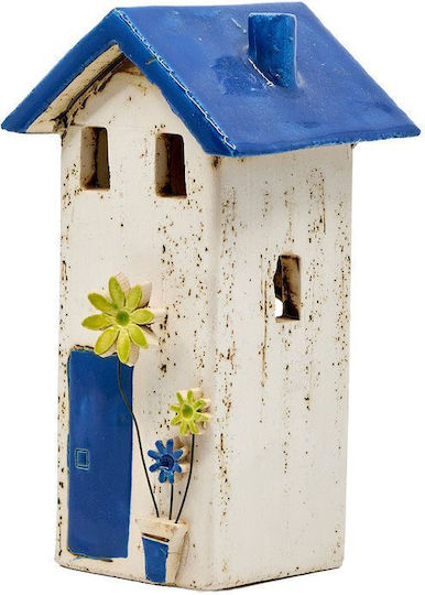 Rozos Ceramics 31-861 Decor Pentru Masă Handmade Casă Ceramică Lumânare Albastru Alb 8x15