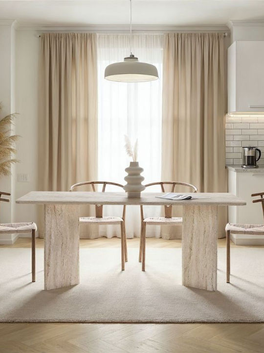 Linza Τραπέζι Τραπεζαρίας Ξύλινο Travertine 180x90x75εκ.