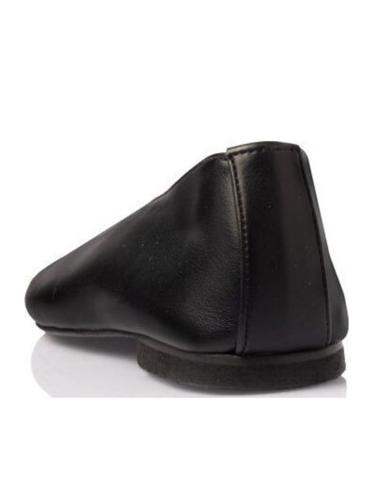 Leather Women's Ballerina Shoes in Black Colour