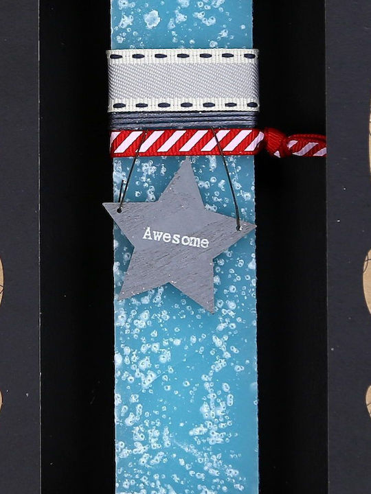 Easter Candle Flat Scented, Handmade and with Box 20pcs Blue