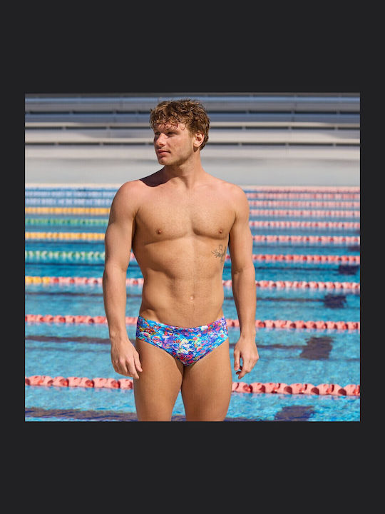 Men's Swimwear Slip Blue with Prints